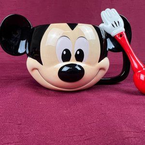 Disney Mickey Mouse Coffee Cup Mug Head Shaped Ears with SPOON from Disney World